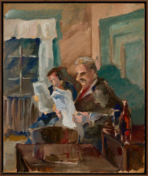 Le lecteur du journal by artist Bengt Lindström