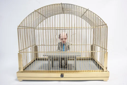 Teleworker by artist Isaac Cordal